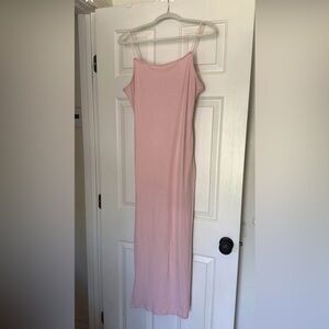Baby Pink Sleeveless Bodycon Dress XL faded rose